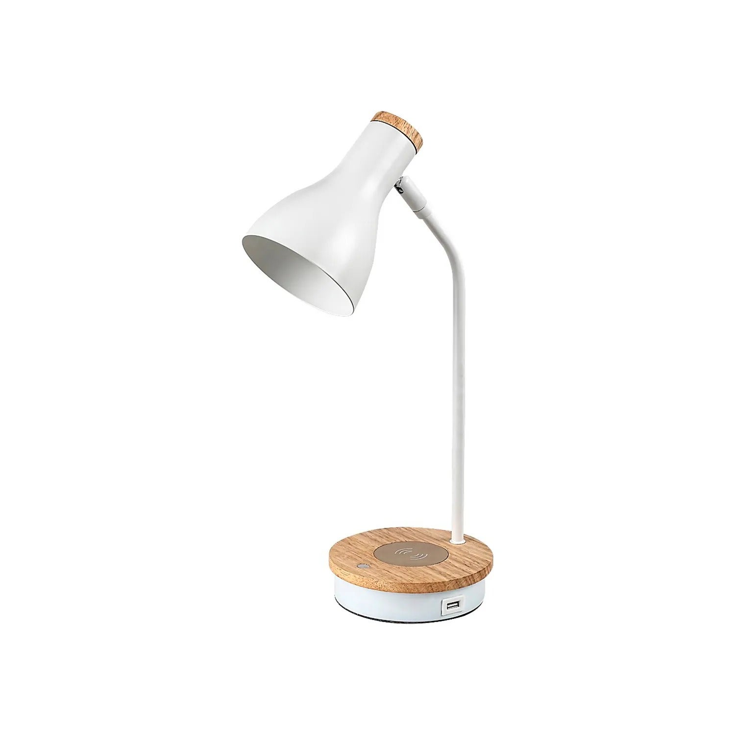 Lampa biurkowa z ładowarką Mosley biała-matowa 1xE14x25W Rabalux