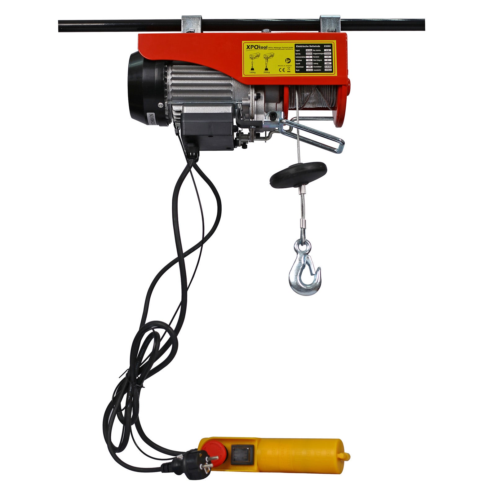Treuil électrique Qussse 1000 Kg – 1800 W, Télécommande Sans Fil 80 M, Hauteur De Levage 12 M, Vitesse 10 M/min – Parfait Pour Garage, Atelier, Chantier - 12
