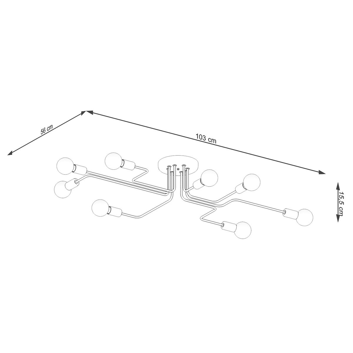 Żyrandol INFINIX 8 biały LED 4000K - 103x56x15.5cm Sollux - 7