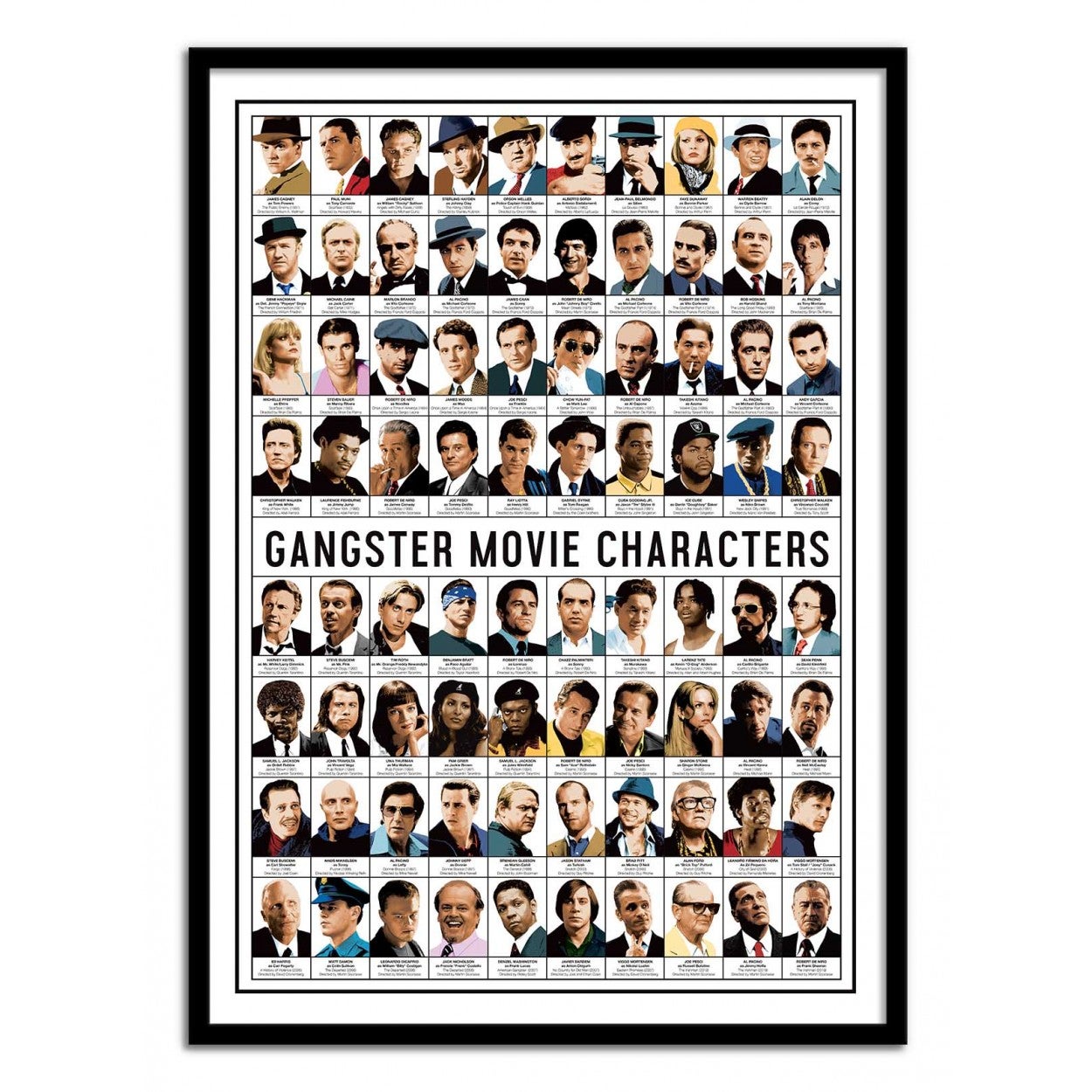 Affiche D art Et Cadre Noir 50 X 70 Cm Gangster Movie Characters affiche-d-art-et-cadre-noir-50-x-70-cm-gangster-movie-characters