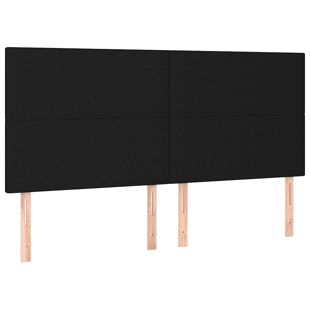 Cadre de lit sans matelas, tissu noir, pour la chambre, 160 × 200 cm - 9