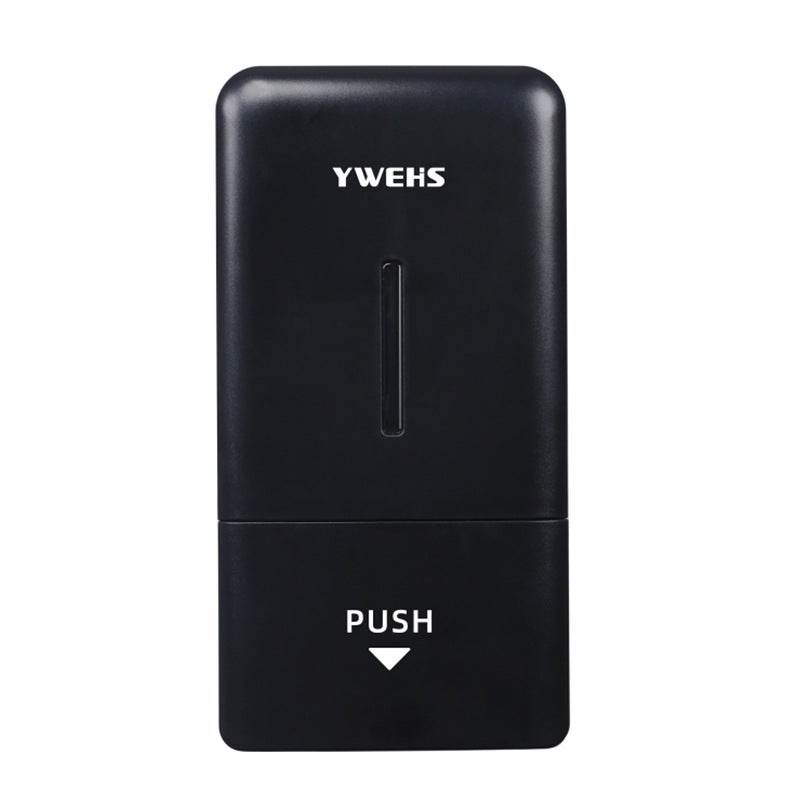 Dozownik do mydła ścienny, bez wiercenia, 800 ml, manualny, plastikowy, do płynów, do użytku publicznego, matowy czarny