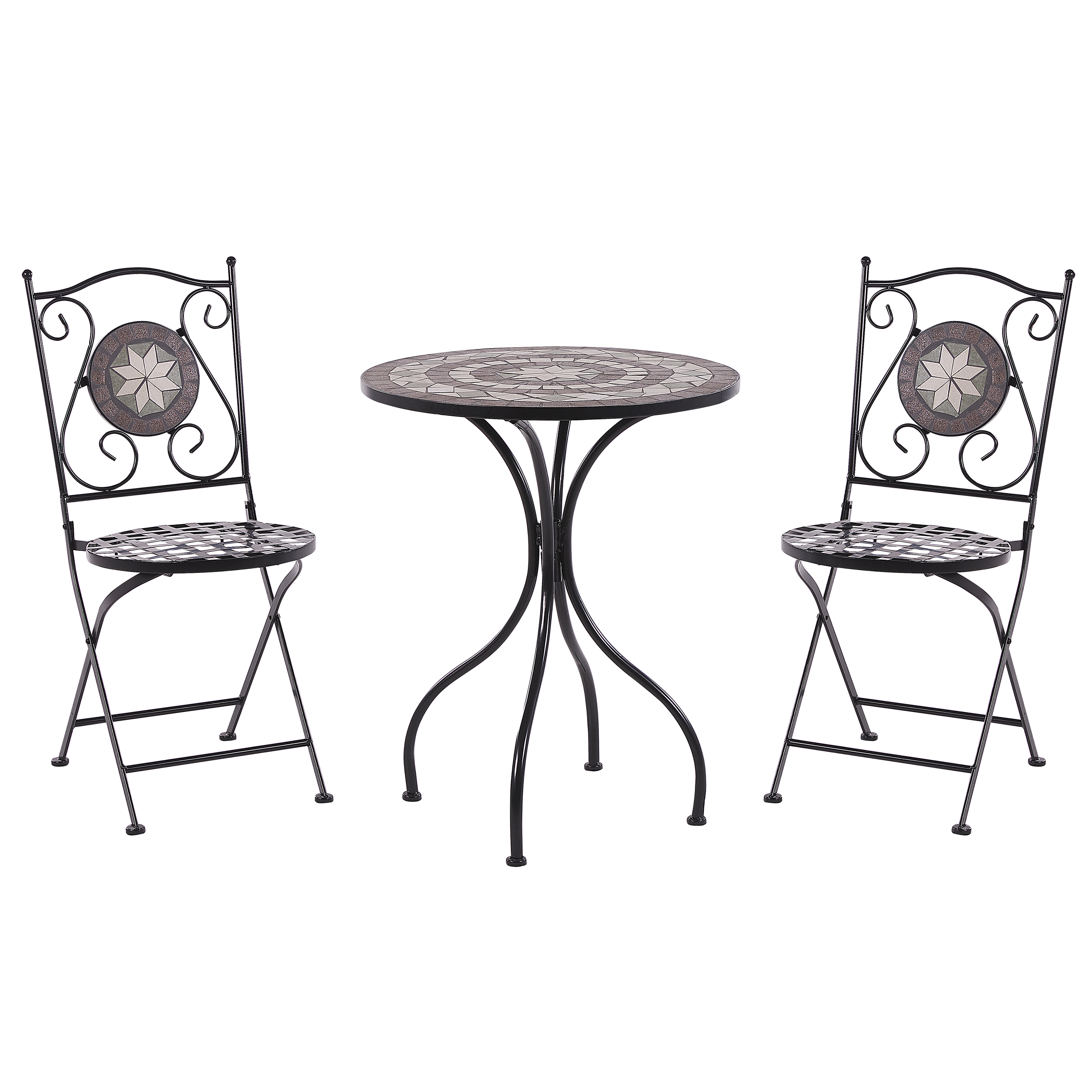 Set mobilier de grădină Pliabil CARIATI Metal Negru