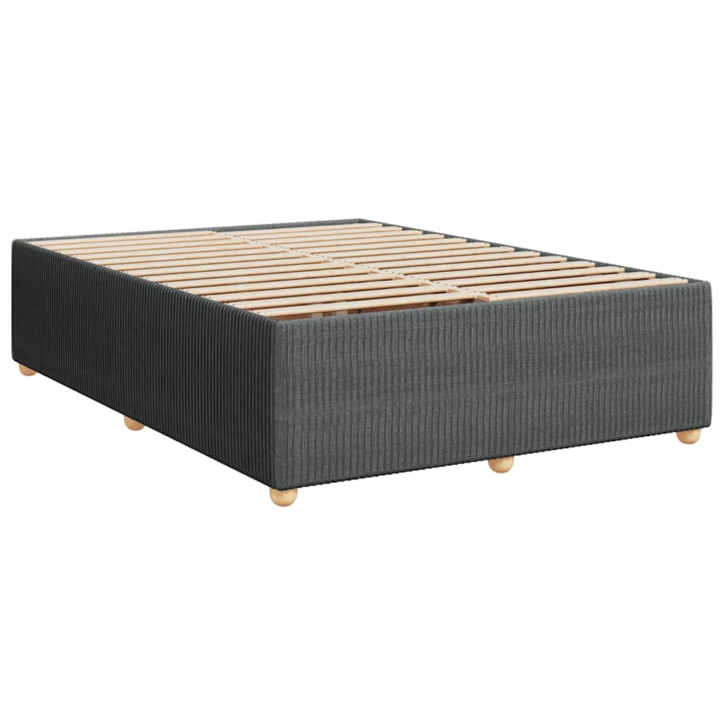 Cadre de lit sans matelas, tissu, gris foncé, pour la chambre, 160 × 200 cm - 3