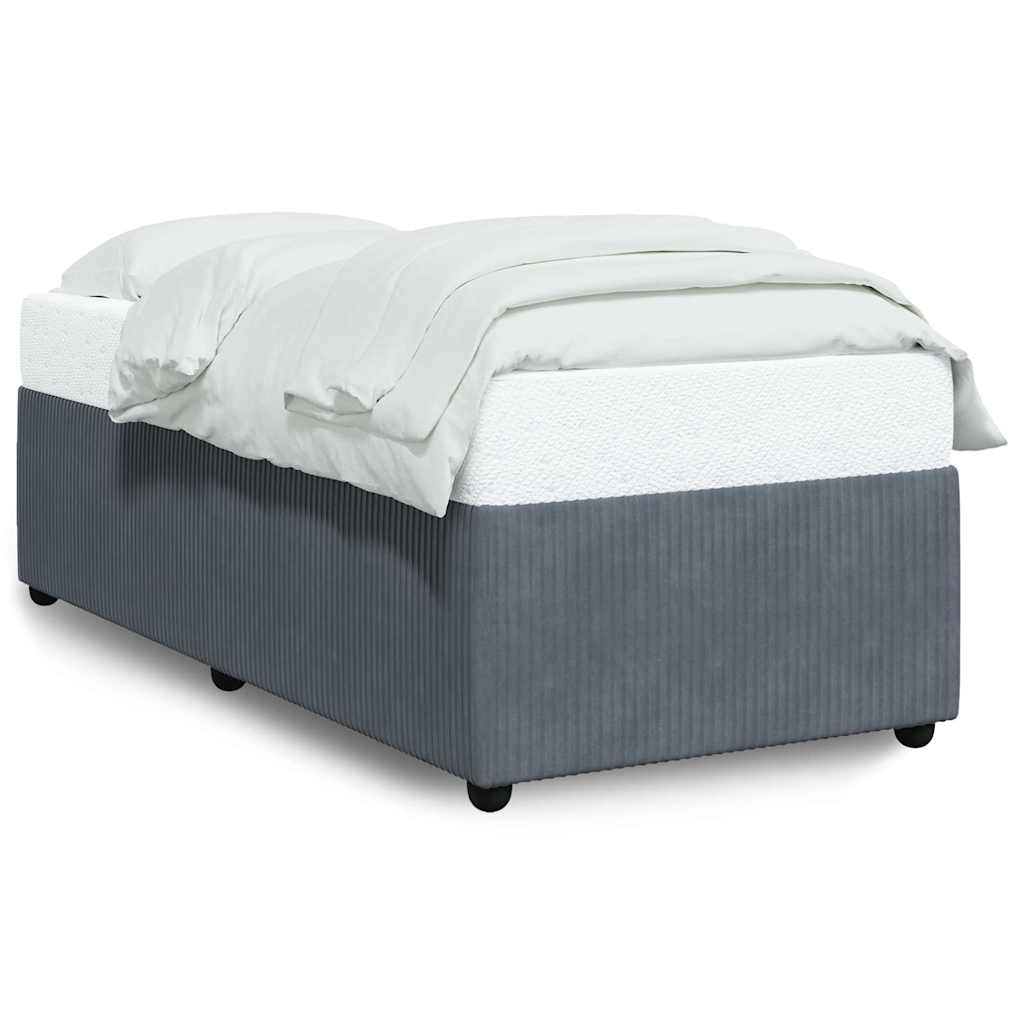 Cadre de lit sans matelas gris foncé 100x200 cm velours - 2