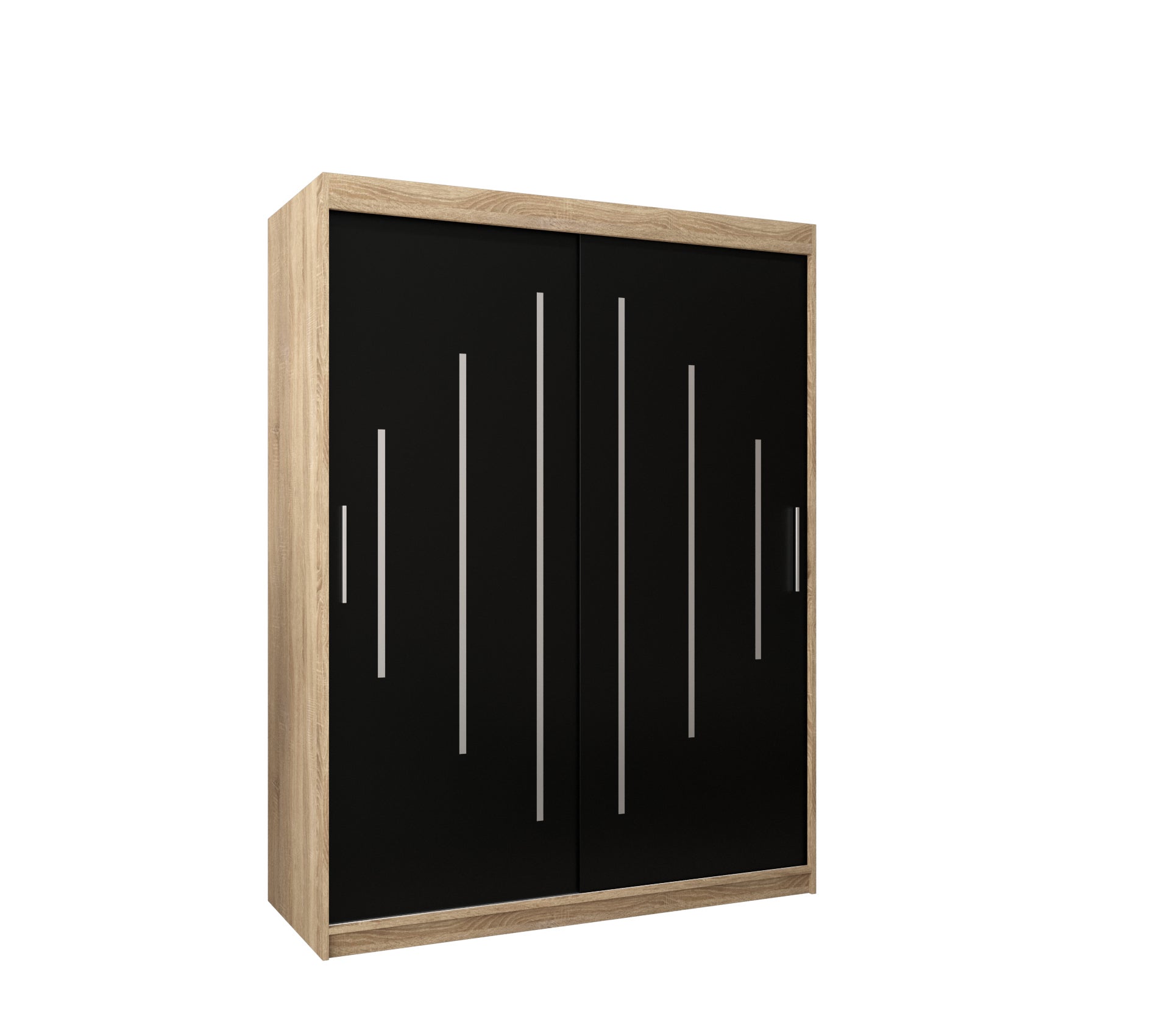 Szafa przesuwna garderoba York 150 x 62 x 200 cm Sonoma + Czarny - Abiks Meble