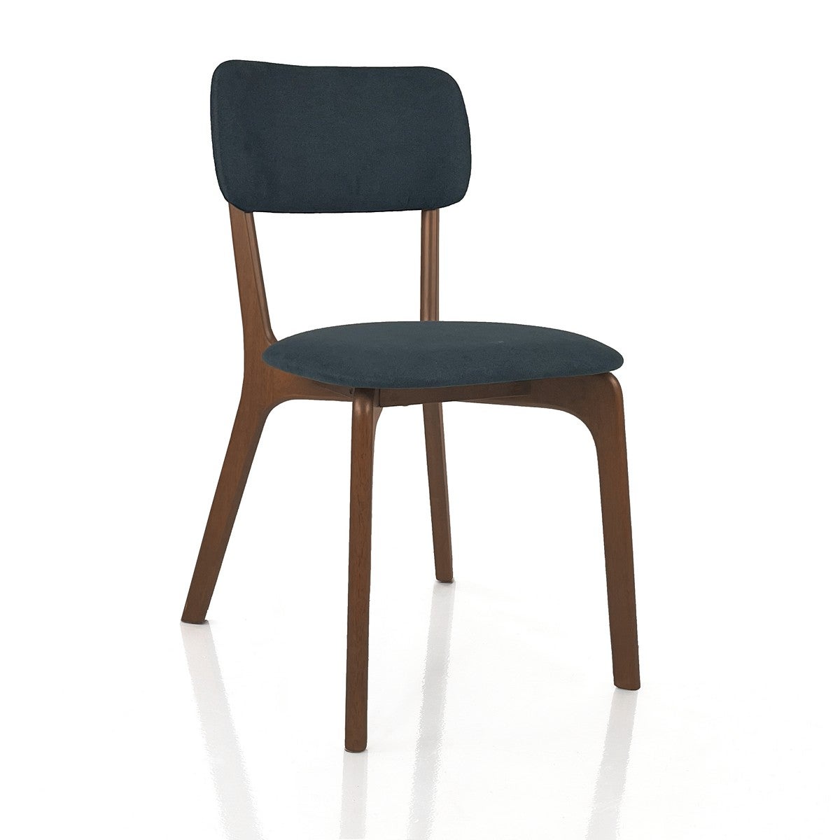 Zestaw 2 krzeseł AGATA z drewna orzechowego w kolorze ciemnym i tkaniny szarej 49x58x86 cm do jadalni