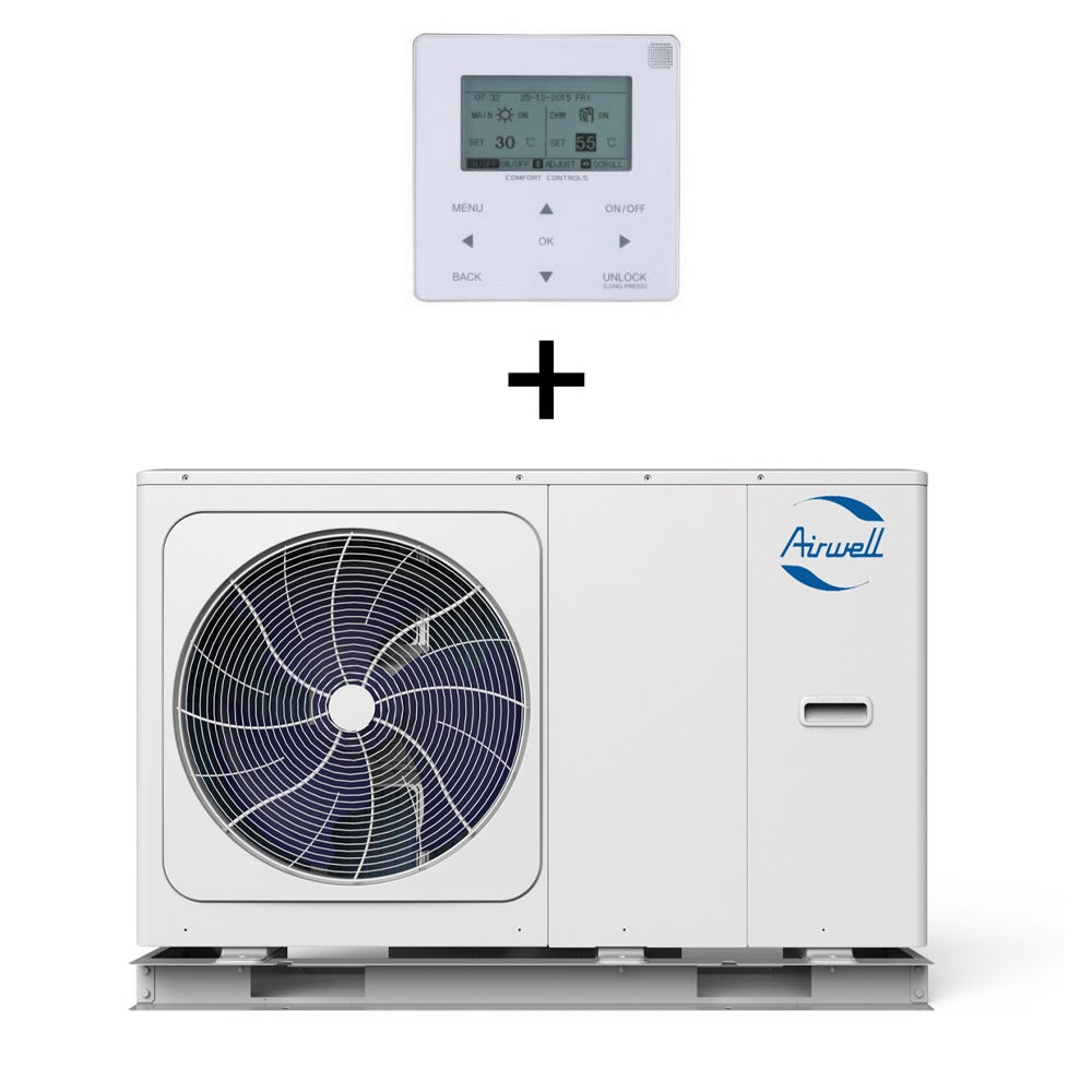 Pompe Chaleur Air Eau Monobloc Wellea Airwell 12 KW Monophas pompe-chaleur-air-eau-monobloc-wellea-airwell-12-kw-monophas