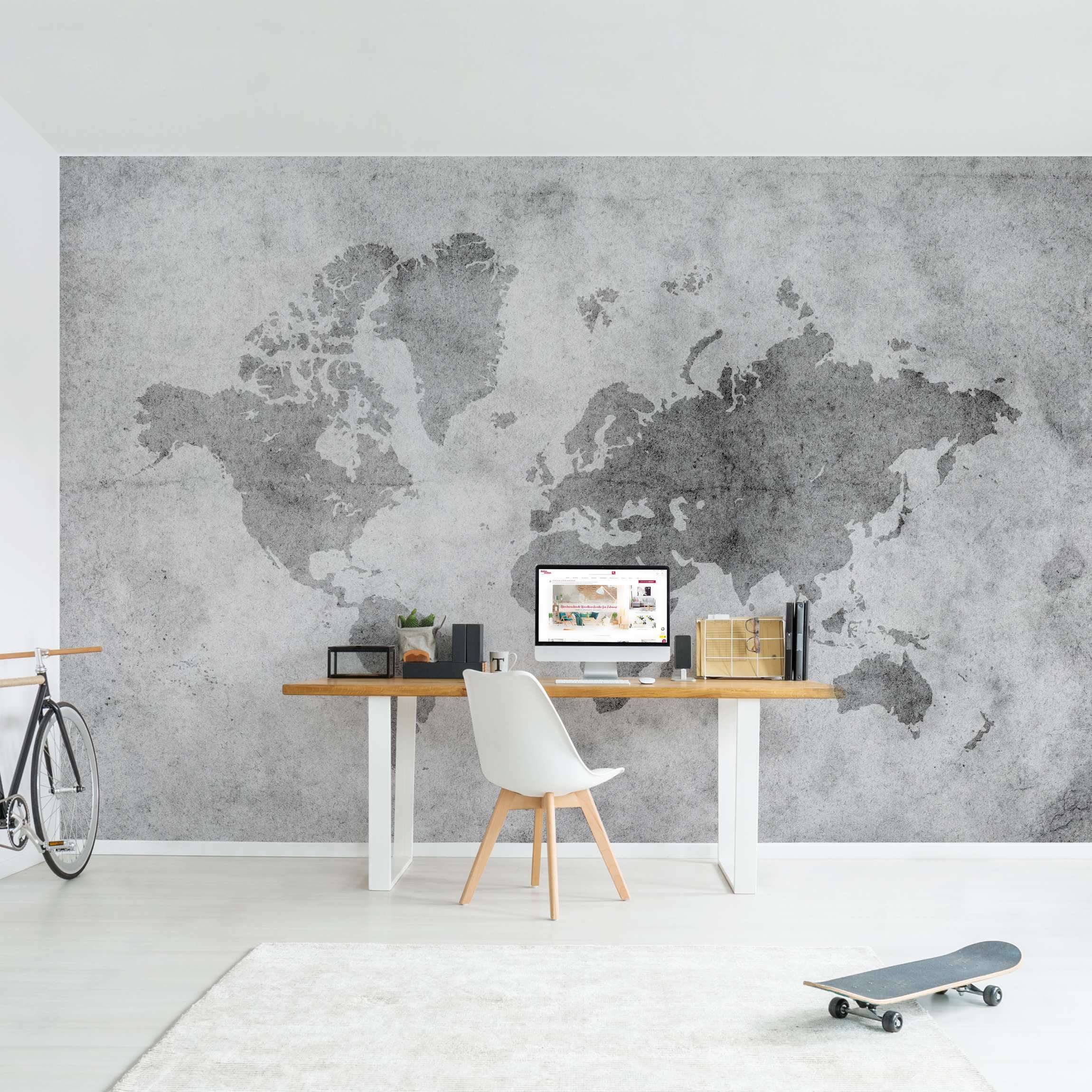 Papel pintado fotomural 3d vintage imitación piedra blanco y negro 126 - salón dormitorio cocina pasillo - tnt 288 x 190 cm premium
