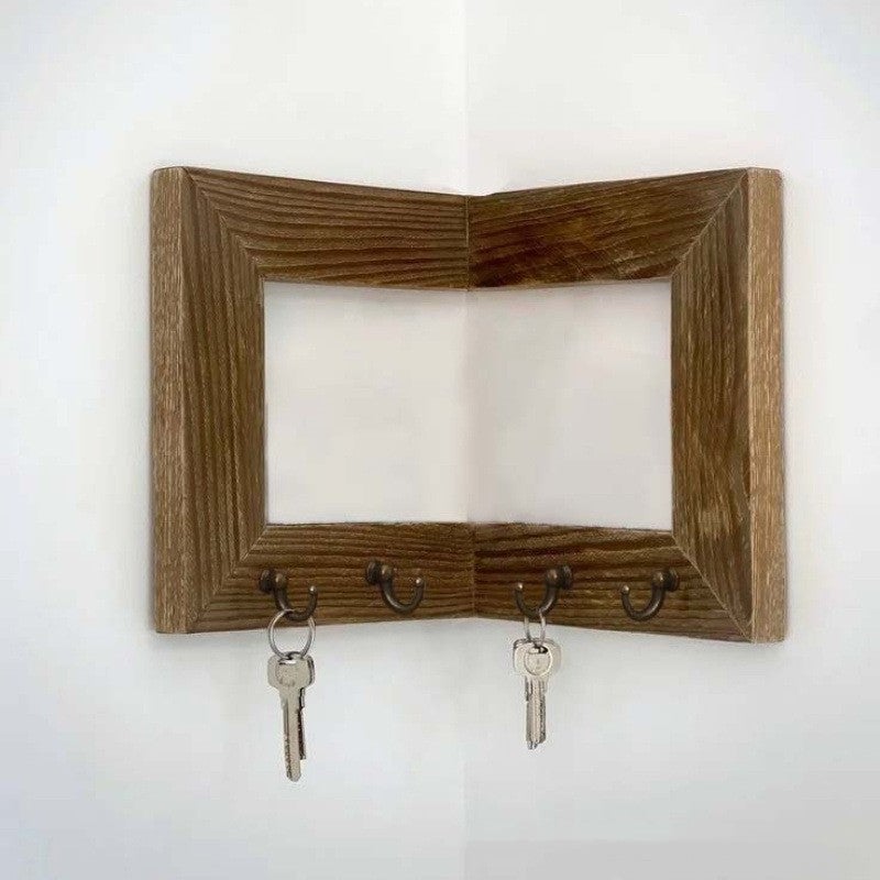BOMCLAP Porte-clé de coin rustique, porte-clé monté au mur avec 4 ...