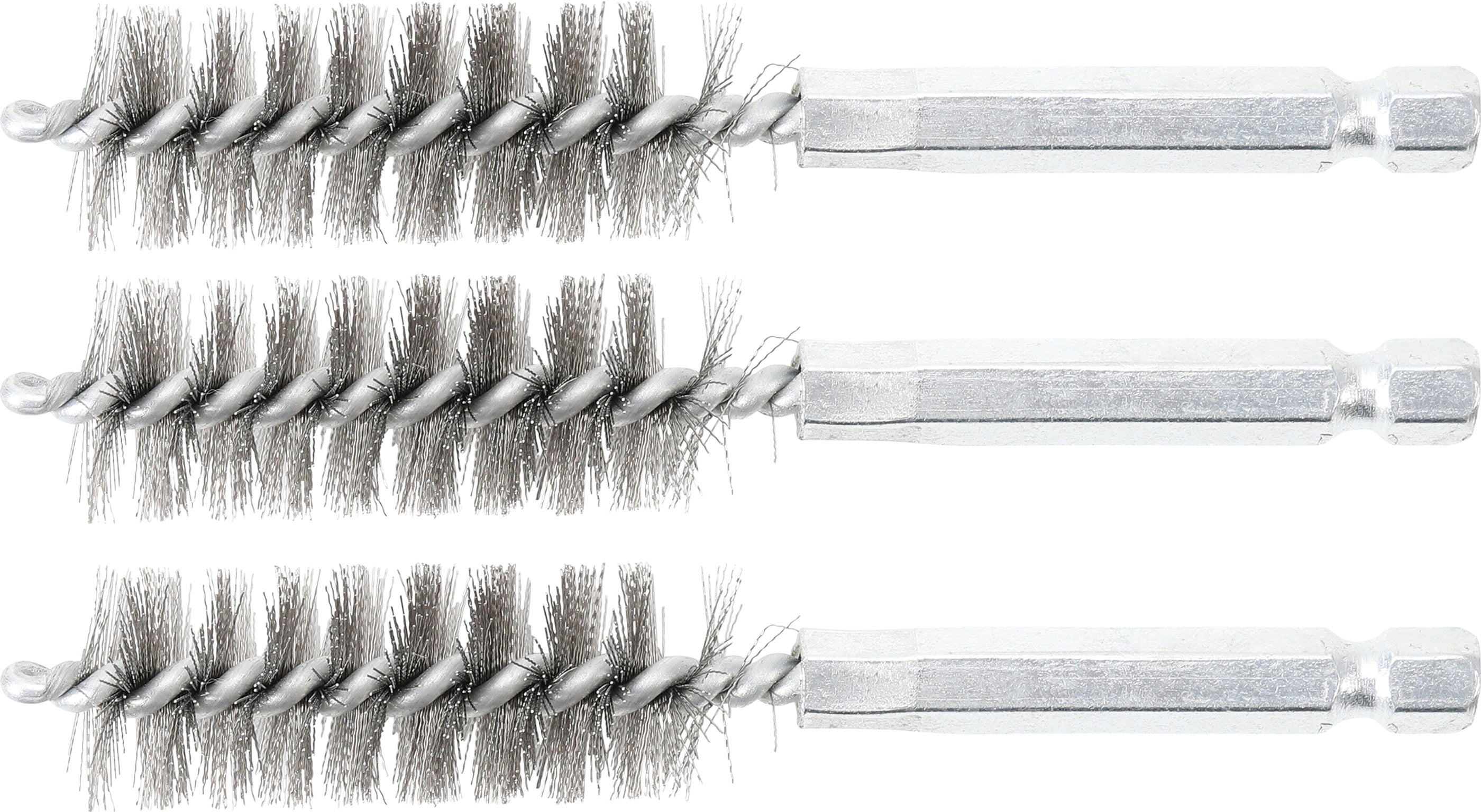 BGS szczotka druciana stalowa 16 mm napęd sześciokątny zewnętrzny 6,3 mm (1/4") 3-częściowy - 3078-16-S