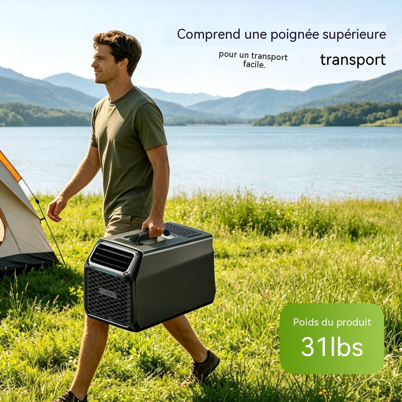 Climatiseur portable Space Cool-C06 2500 BTU 3 en 1 refroidissement déshumidification ventilation PP noir R290 télécommande 45dB 54.3x31.5x36.3cm - 3