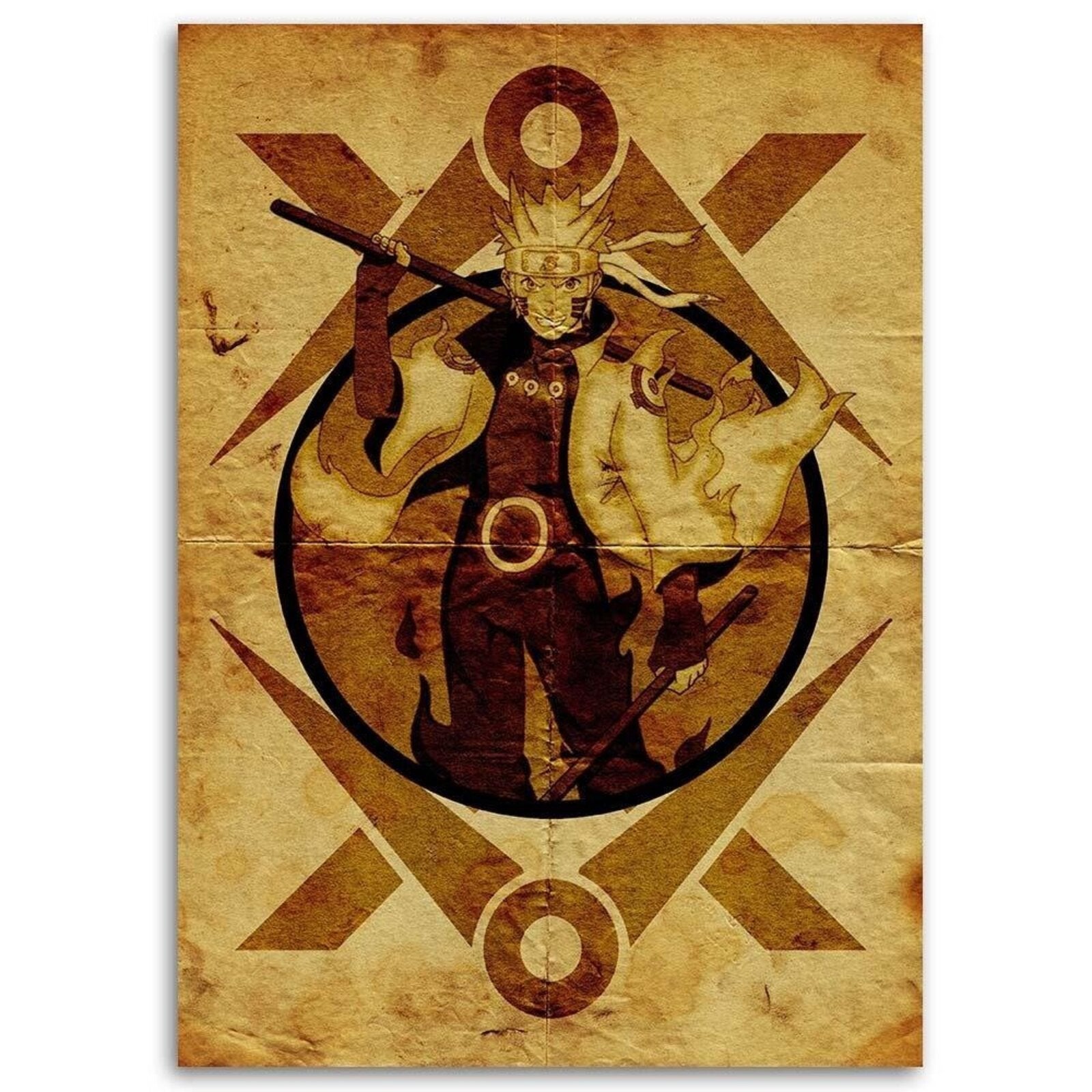 Tableau Naruto médaillon de Naruto Uzumaki III - 50 x 70 cm - 2