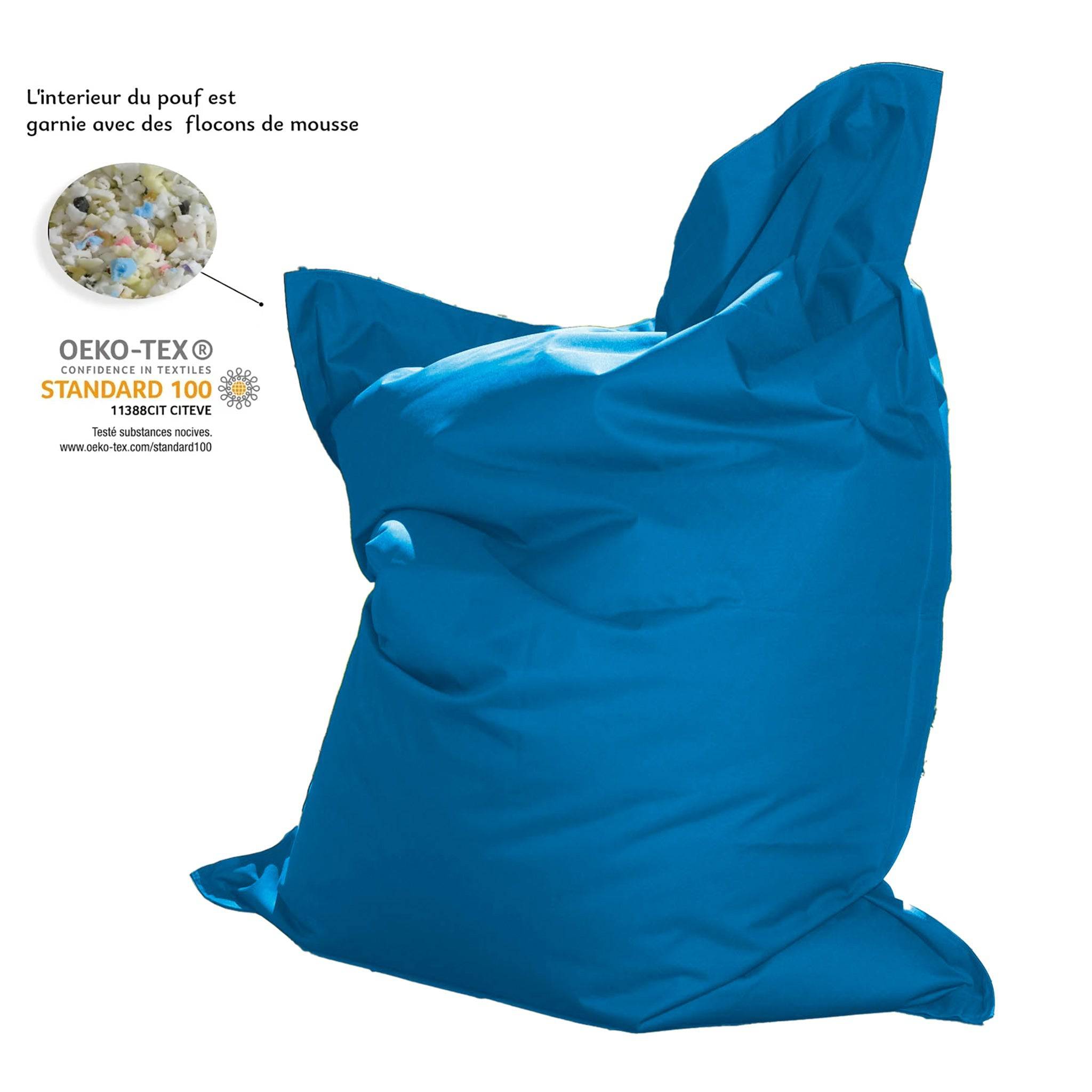 Pouf Géant XXL Intérieur et Extérieur, Déhoussable, Salon, Jardin, Deco Arts Bleu pétrole - 6