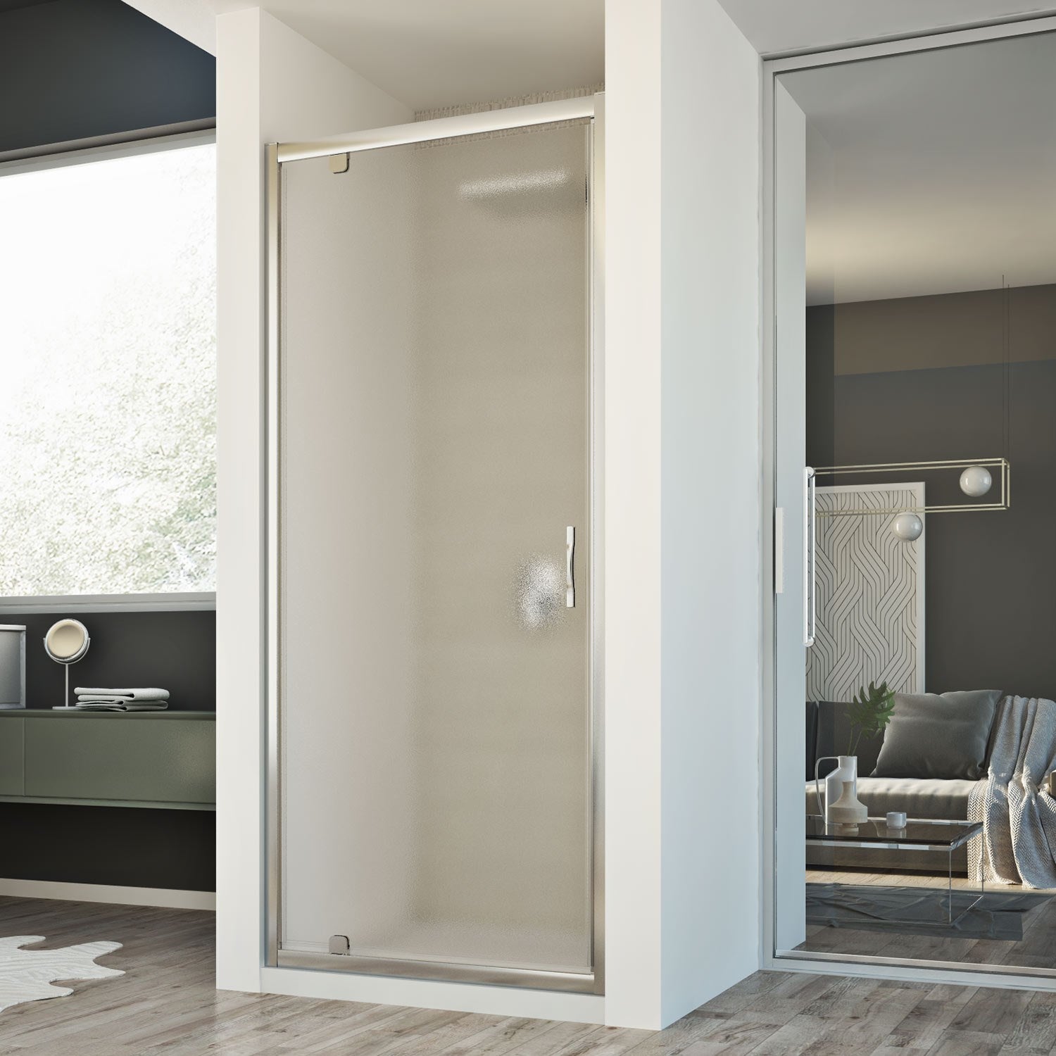 Cabine De Douche Idralite Young 1 Anta - 140 Cm, Hauteur 198 Cm, Porte Coulissante Opaque, Aluminium Et Verre (Neuf)