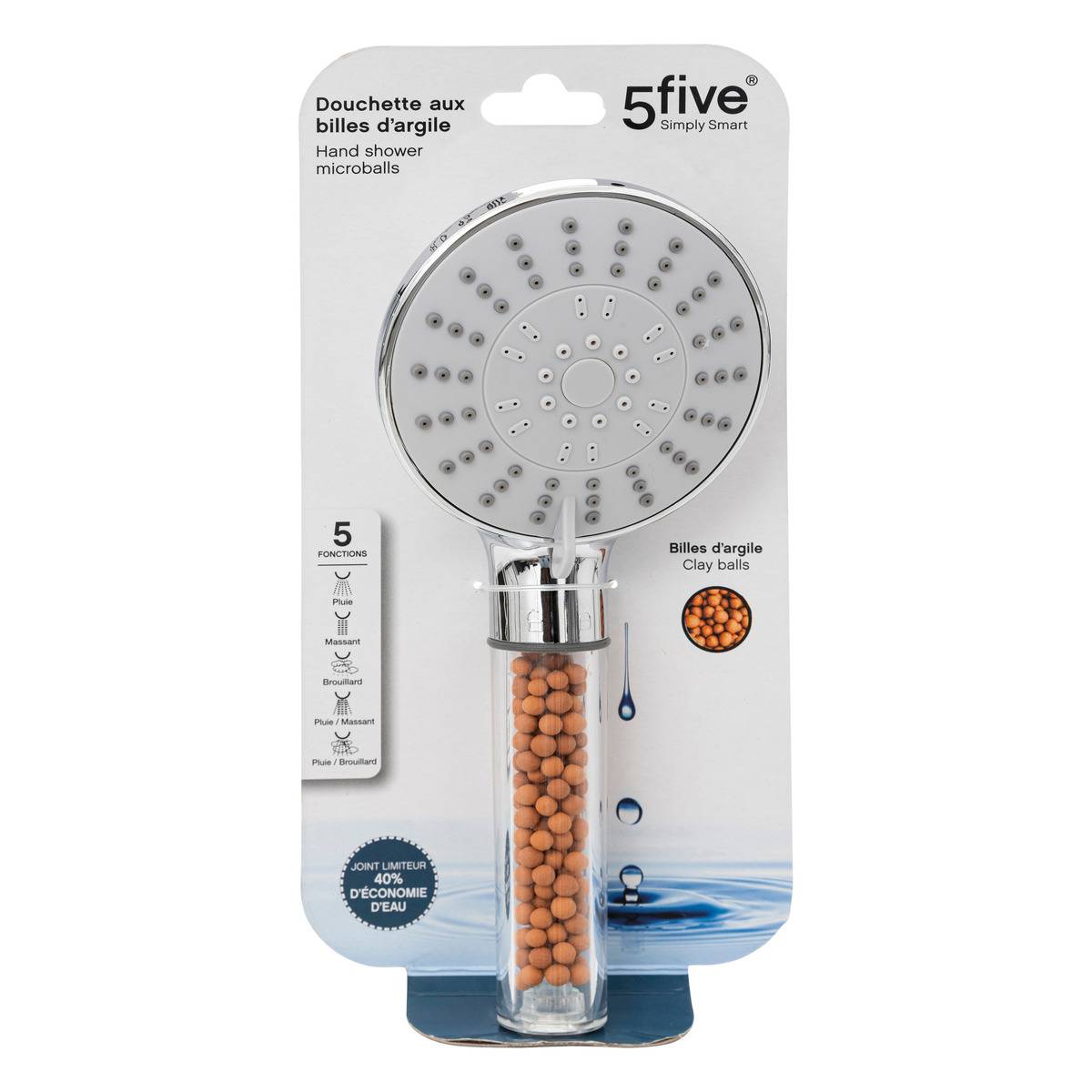 Pommeau de douche billes 5 fonctions en acier - 5five - 2