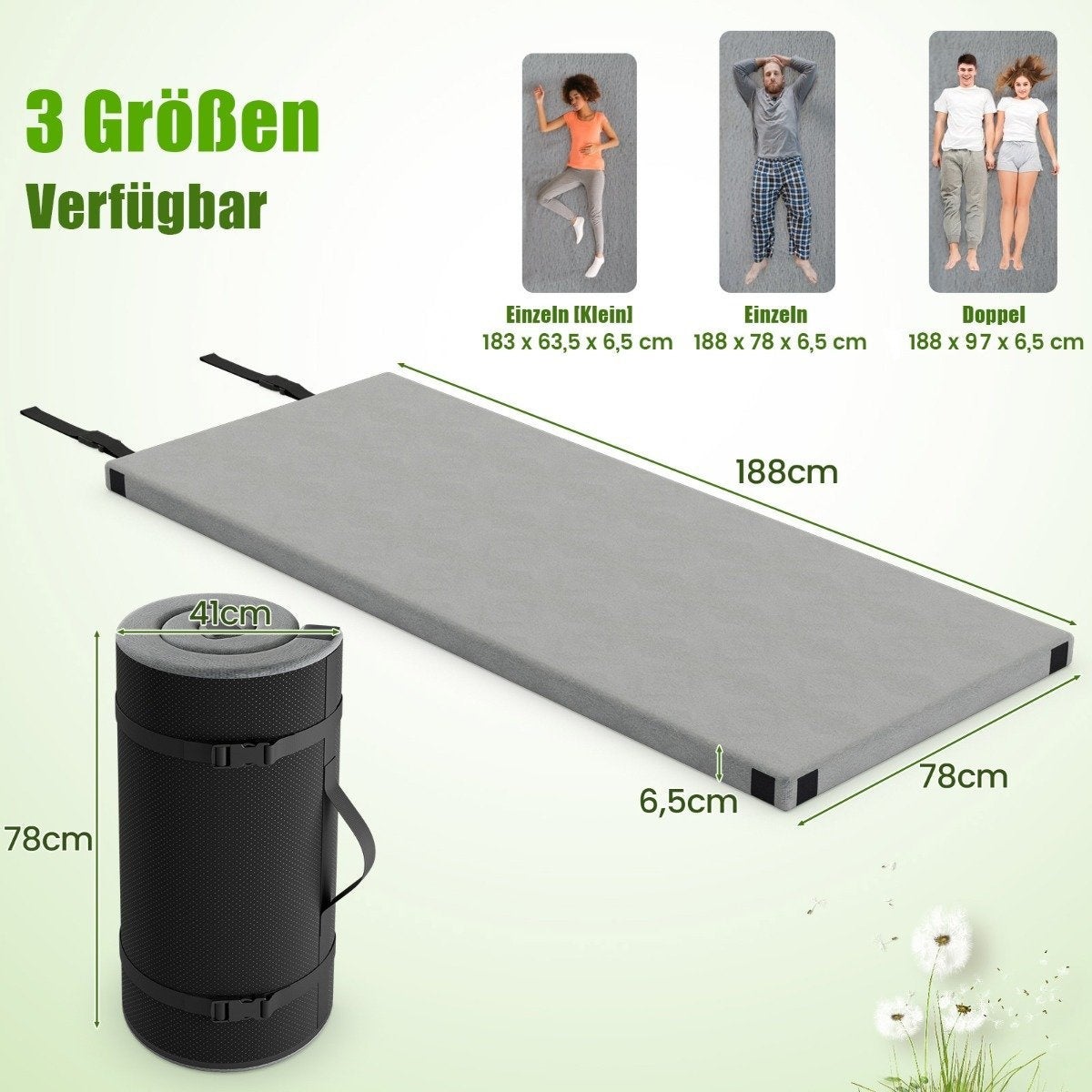 Colchón de camping viscoelástico con revestimiento impermeable - 2