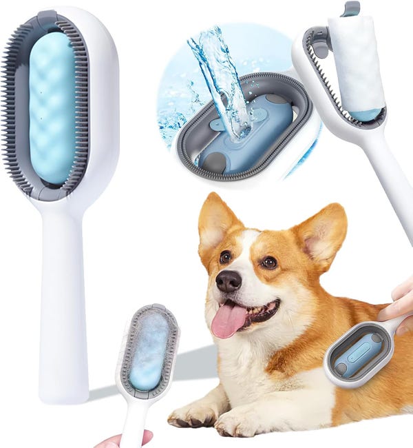 Cepillo para depósito de agua para gatos, peine quitapelos para mascotas, cepillo limpiador de agua para gatos de 19 cm, cepillo para perros y gatos - 1