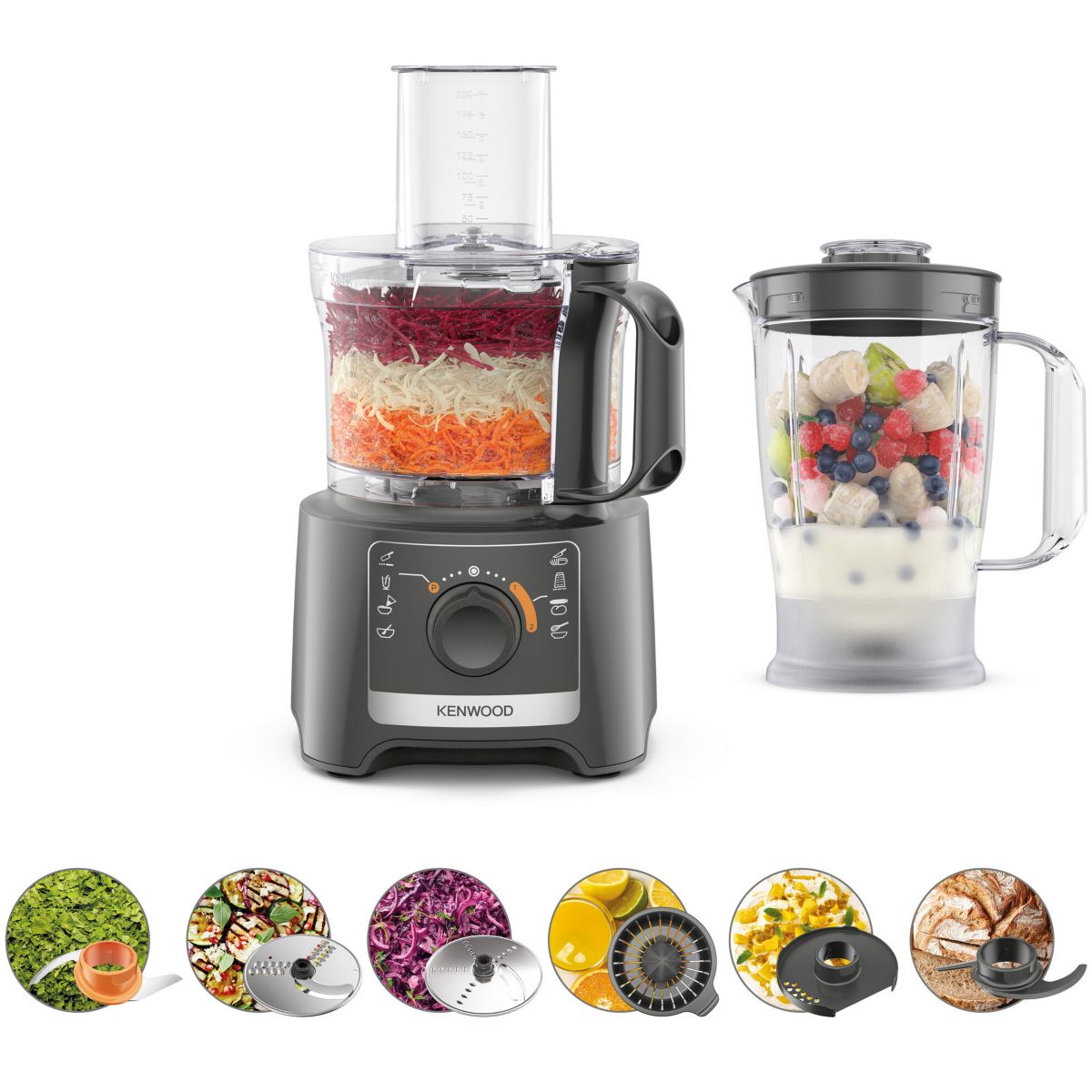 Kenwood Multipro Compact Fdp31.360gy Robot De Cocina 800 W 2,1 L Gris , Leroy Merlin