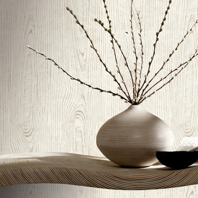 Papel pintado pared madera veteada blanca - wood grain arthouse - rollo de 10 m x 0,53 m