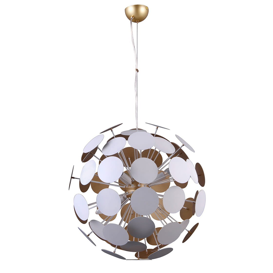Lampa wisząca Mailone biało-złota 6 x E14 x 40W wym:120x50x50cm Italux