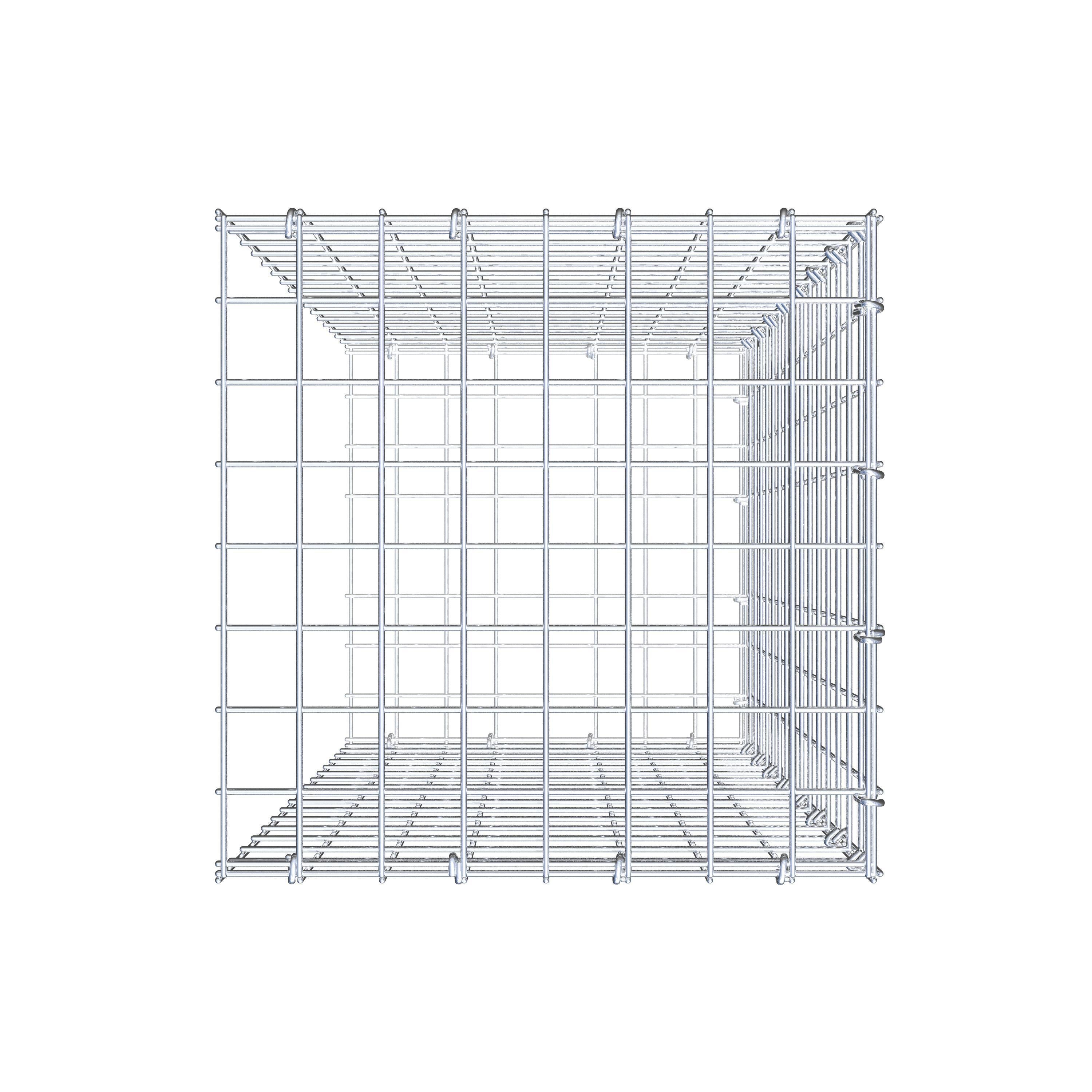 Gabiona - Gabbione per prolungamento in acciaio zincato 80x40x40cm (LxAxP), maglie 5 x 5cm, Anelli a C, senza griglia frontale - 5