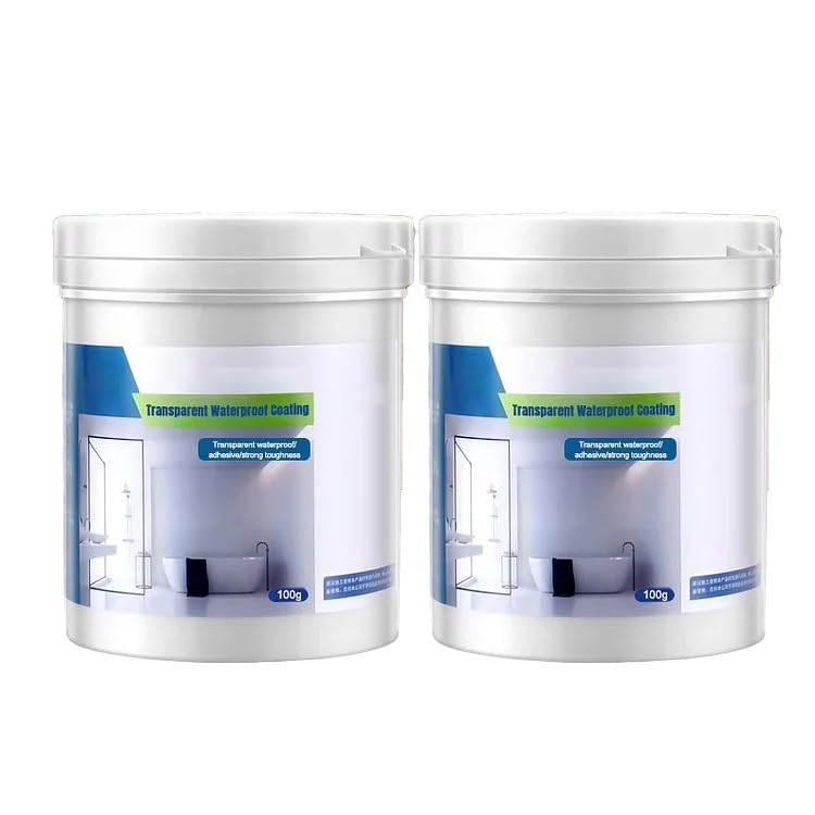 Lot de 2 pinceaux à bande transparente étanche, 100g, peinture, vernis étanche, colle étanche