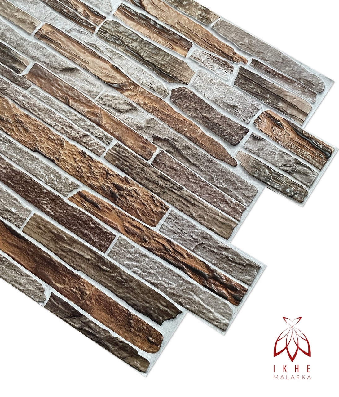 10 pièces / 4m² 3D PVC pierre aspect panneaux muraux revêtement mural panneaux de plafond PVC revêtement carreaux imitation CPVC09 - 6