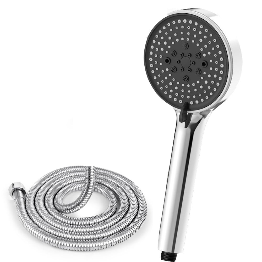 Soffione Doccia Con Tubo 1,5 Mt – 5 Modalità Getto, Filtro Integrato, Pulsante Stop – Per Doccia, Camper, Palestra, Animali