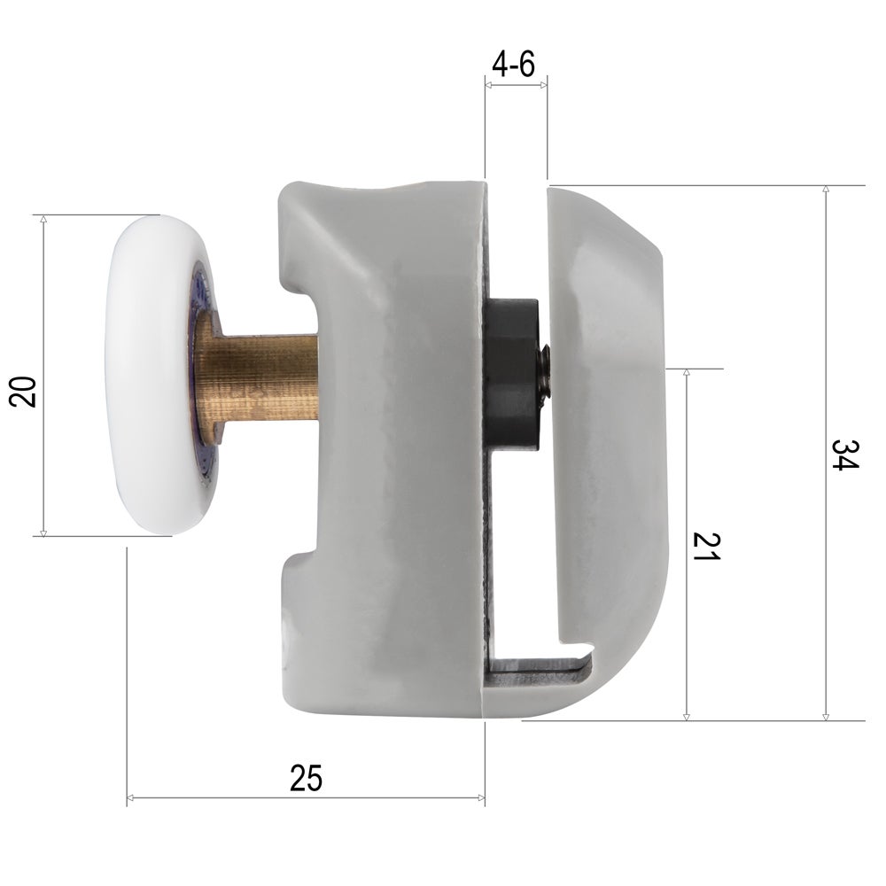 ROLKI DO KABINY PRYSZNICOWEJ ROLKI KÓŁKA 20 mm KOMPLET 8 KÓŁEK INEA - 6