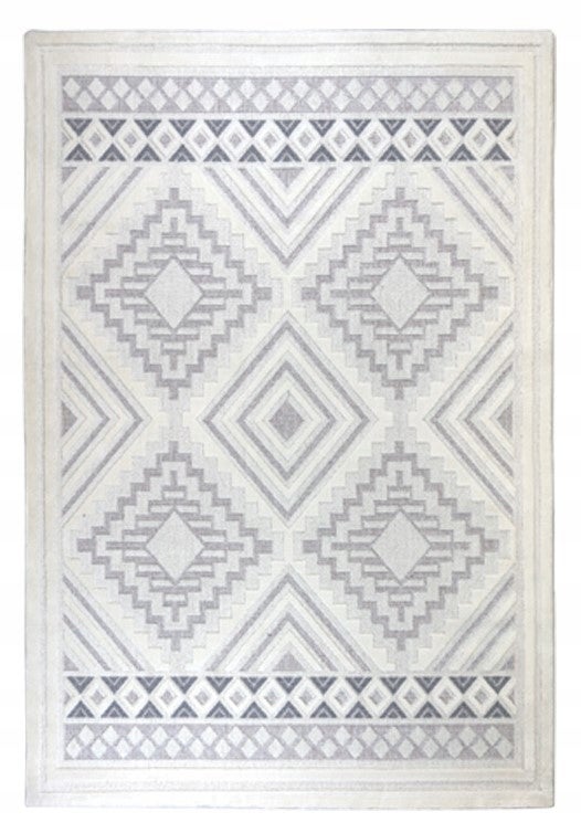DYWAN DESIRE 30918A ROMBY NOWOCZESNY KREMOWY SZARY 80x150