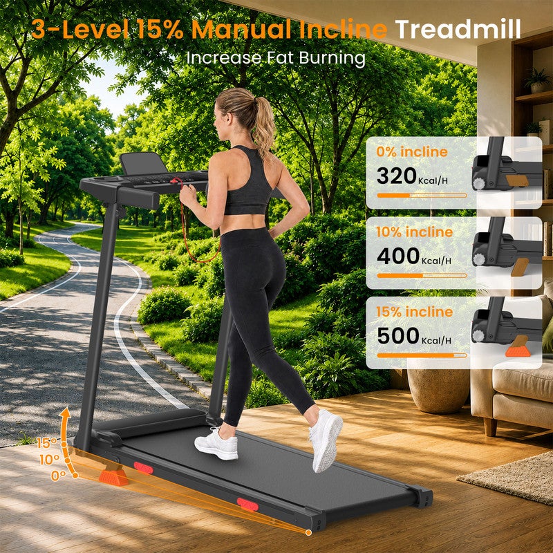 Passadeira Dobrável | Ajuste de Inclinação | 3,0 HP | Ultrassilenciosa | 1–12 km/h | Controlo via App Inteligente | Design com Absorção de Impacto - 2