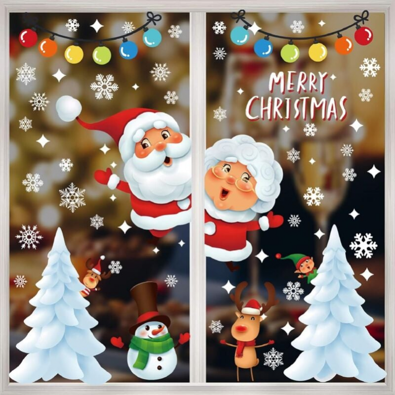 24 Stickers Bonhommes De Neige Pour Noël - Visages Rigolos - Déco Carrelage, Fenêtre, Mobile