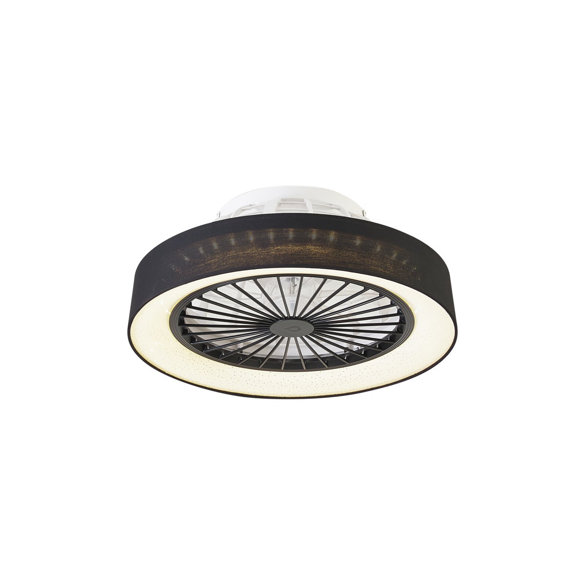 Ventilador de techo negro con efecto estrella 47cm incl. led regulable con mando a distancia - emily