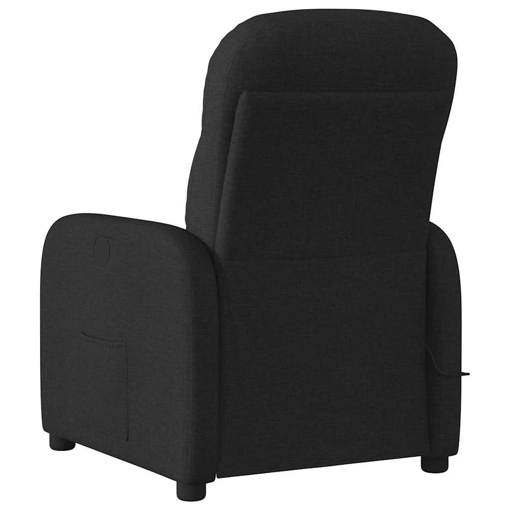 Fauteuil de massage inclinable Noir Tissu - 5