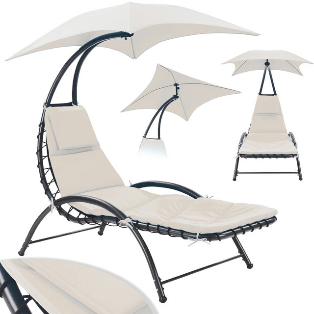 Set 3 Pezzi Festnight Lettino Prendisole Con Ombrellone In Alluminio - Sedia A Sdraio Regolabile Ed Ergonomica - 3