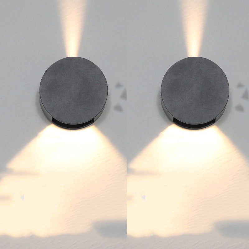 Zestaw 2 nowoczesnych lamp ściennych do wnętrz i na zewnątrz, IP65, wodoodporna, do tarasów,salonów,sypialni i korytarzy,ciepłe światło 3000K (czarna)