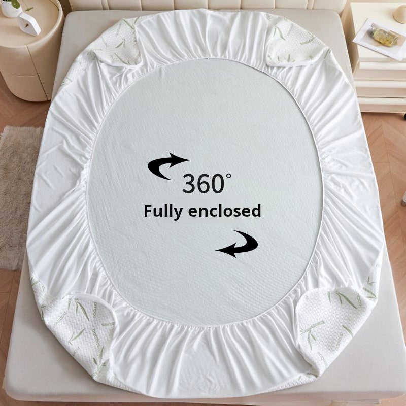 Protège-matelas rafraîchissant – Drap-housse en fibre de bambou ultra doux et respirant pour l'été, lavable en machine, 200 x 220 x 30 cm - 6