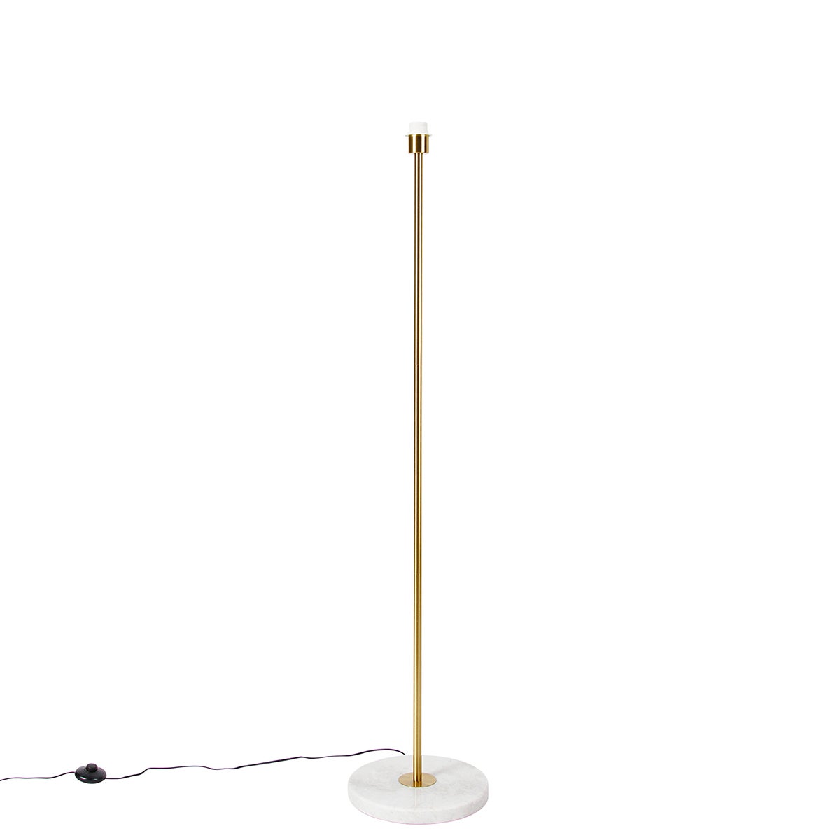 Qazqa nowoczesny lampa podłogowa bez klosza - Kaso - złoty/mosiężny, max. 60w, kompatybilny z żarówką LED, e27, 141.5cm, IP20