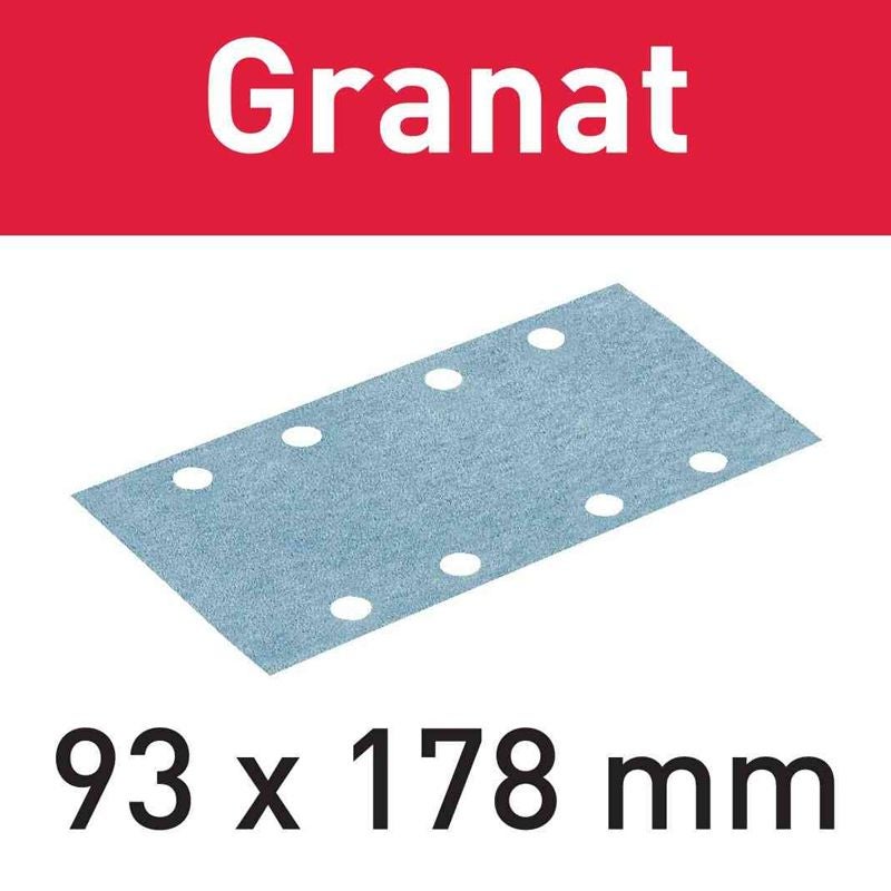 Festool Schleifmittel Granat P80 – 93x178 Mm, 50 Stück, Mit StickFix Für Harte Untergründe & VOC-Lacke