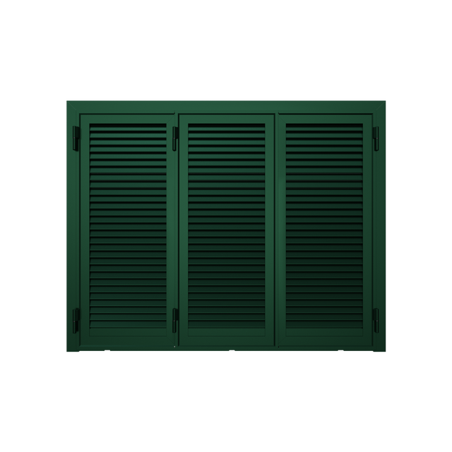 FINESTRA PERSIANA 3 ANTE ZINCATA COLORE VERDE 180X155 APERTURA SX TELAIO TIPO A