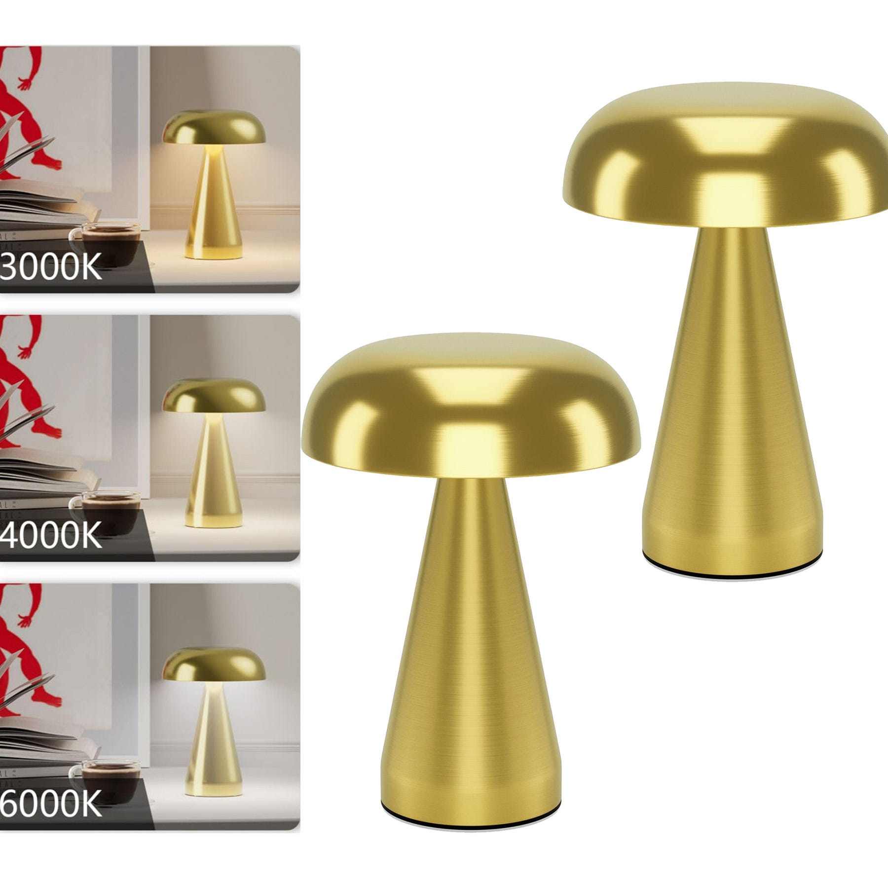 Lot De 2 Lampes Tactiles LED Rechargeables - Intensité Variable 3000K-6000K, Aimantées Pour Placard, Cuisine, Chambre, Armoire - Lumière Douce Et Économique