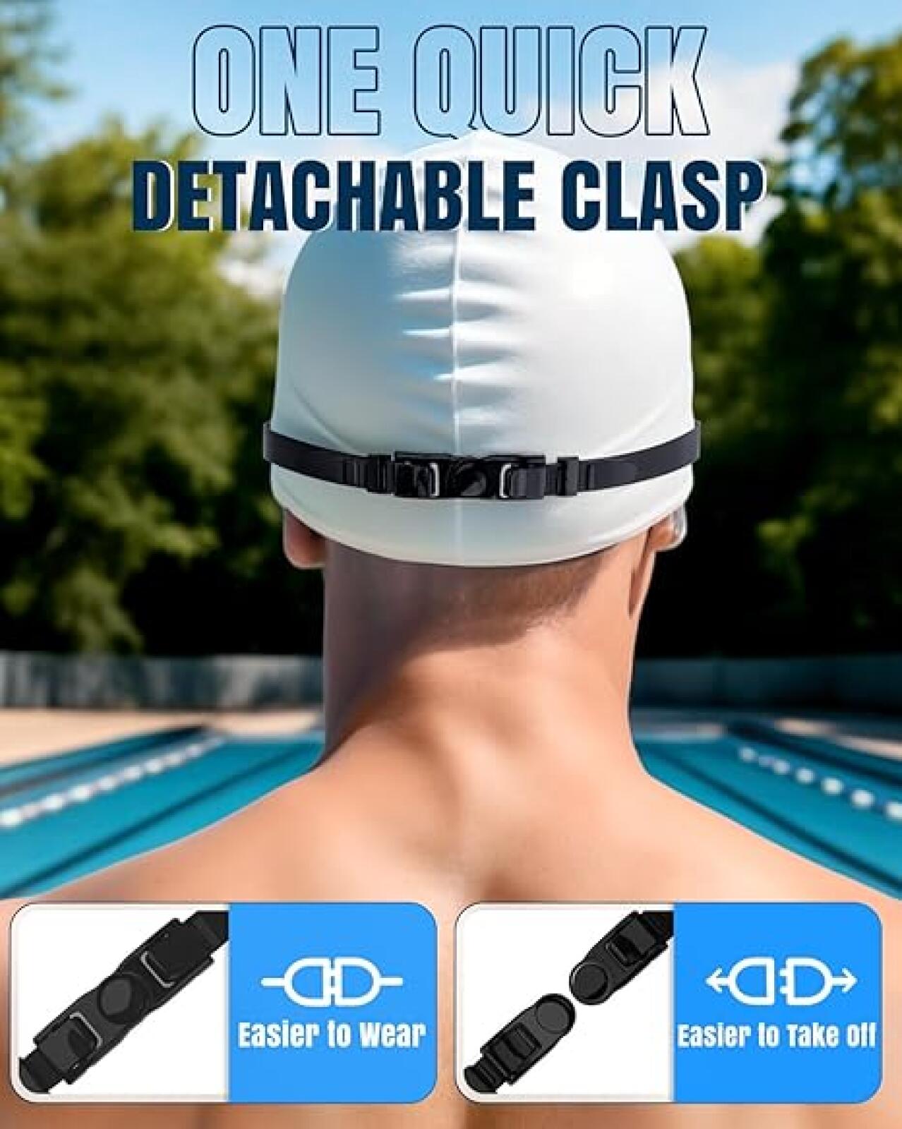 Lunettes de natation pour adultes, protection UV, étanches, champ de vision clair et large, avec sangles réglables, 2 pièces. - 5