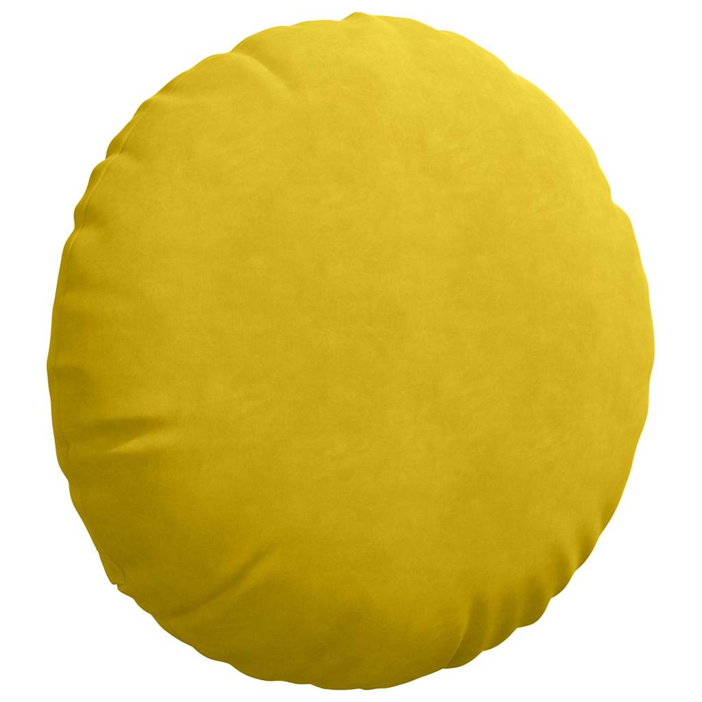 Cojines de asiento de 2 piezas de terciopelo amarillo, Ø 50 × 19 cm - 5
