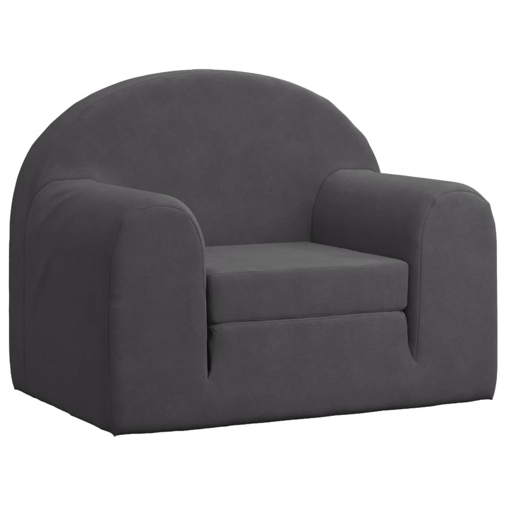 Canapé-lit pour enfants anthracite peluche douce - 2