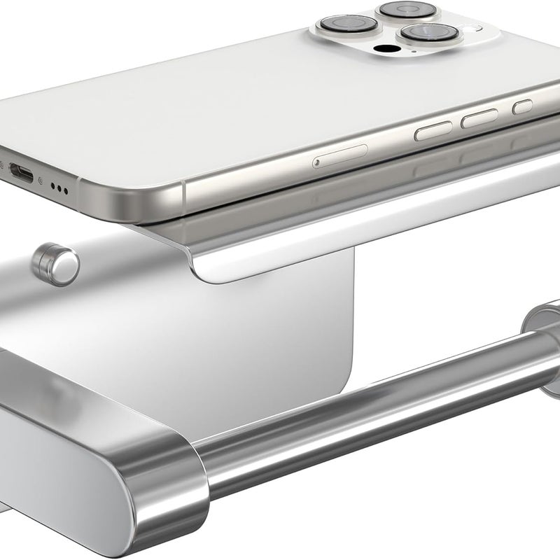 Uchwyt na papier toaletowy, uchwyt na rolkę ze stali nierdzewnej 304, uchwyt na ręczniki papierowe, odpowiedni do hoteli i toalet (srebrny)