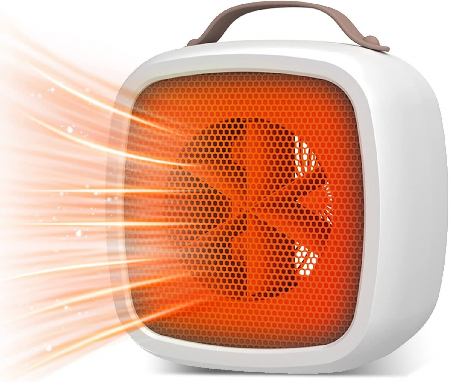 Biały grzejnik z wentylatorem, cichy i energooszczędny