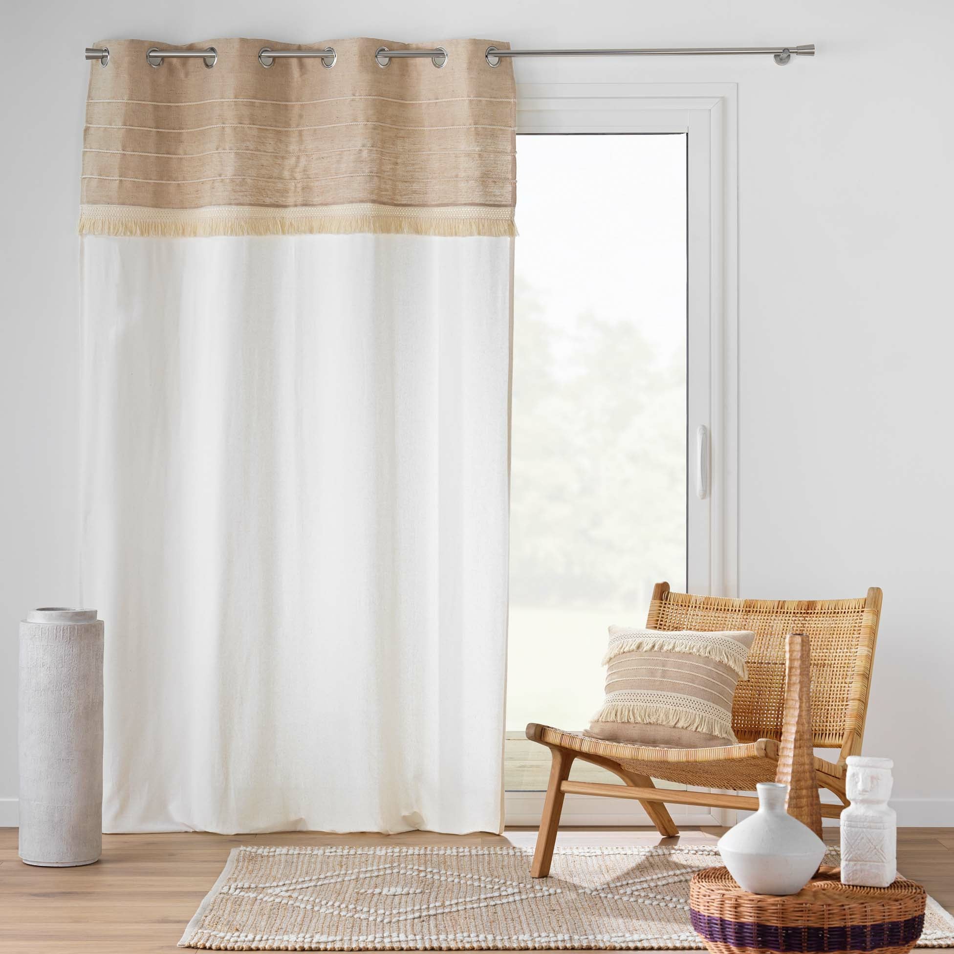 Rideau à œillets 140 x240 cm – Coton/Polyester – avec franges – CIRRUS - 3