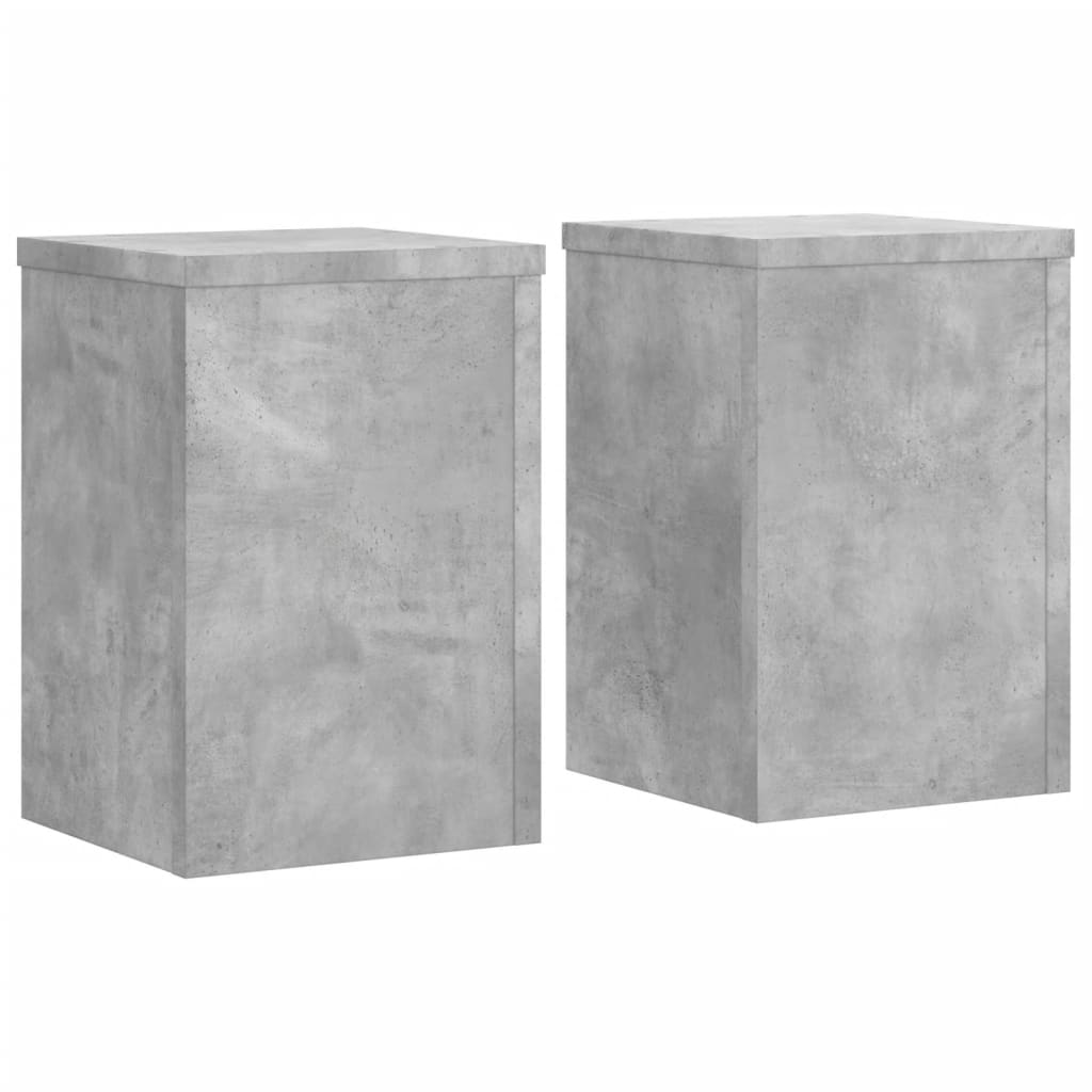 Supports pour plantes, 2 pièces, gris béton, panneau de bois - 2