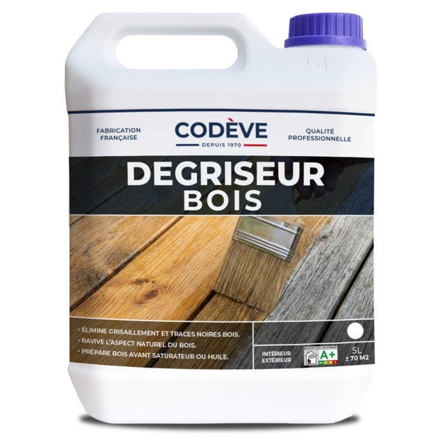 Degriseur Bois - 5 L - Codeve Bois - Pour Dégriser Un Bois Grisaillé, Noirci, Bruni Ou Taché Par L'humidité.